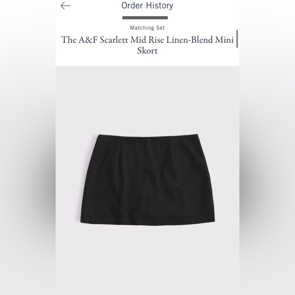 Abercrombie & Fitch Black Linen-Blend Mini Skort
